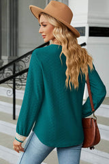 V-Neck Long Sleeve T-Shirt - Trendsi - Flyclothing LLC