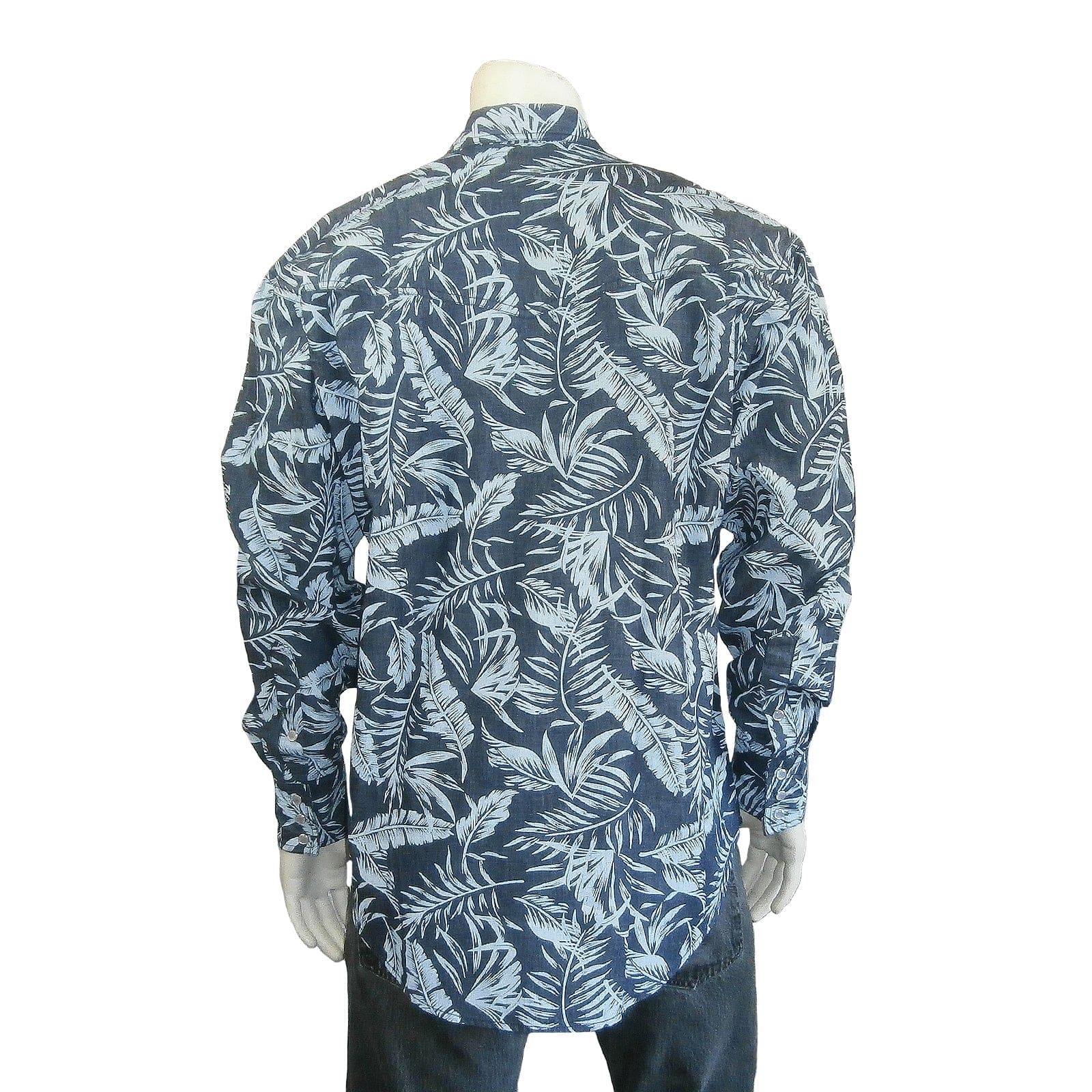 Rockmount Clothing Men's Denim Floral Print Western Shirt - Rockmount Clothing