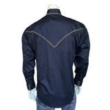 Rockmount Clothing Men's Black Denim Blanket Stitch Western Shirt - Rockmount Clothing - Flyclothing LLC
