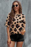 Animal Print Dropped Shoulder Round Neck T-Shirt - Trendsi - Flyclothing LLC