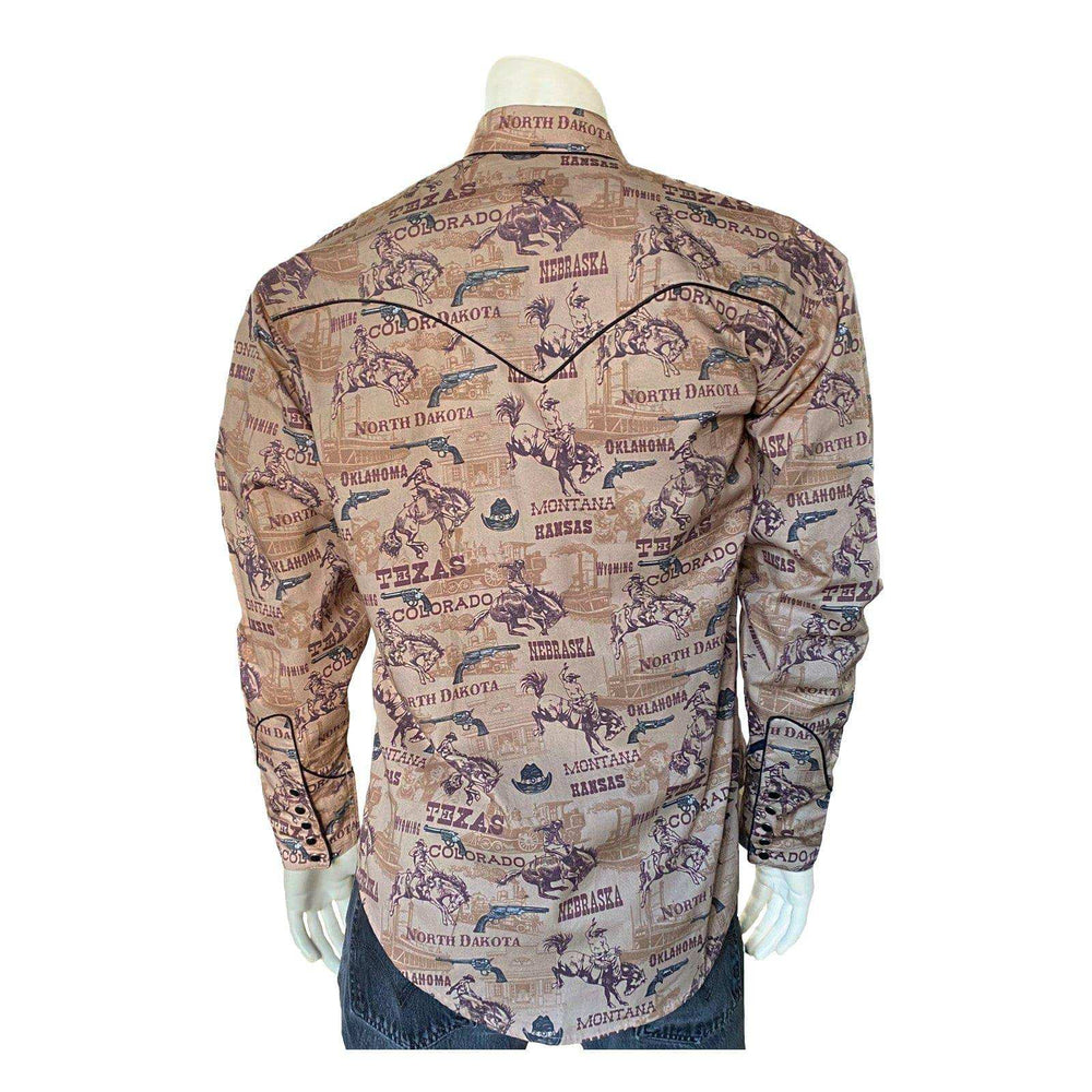 Rockmount Clothing Men's Vintage Brown Western States - Rockmount Clothing - Flyclothing LLC