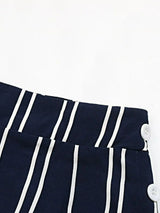 Striped Slit Wide Leg Pants - Trendsi - Flyclothing LLC