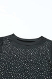 Rhinestone Round Neck Long Sleeve Bodysuit - Trendsi - Flyclothing LLC