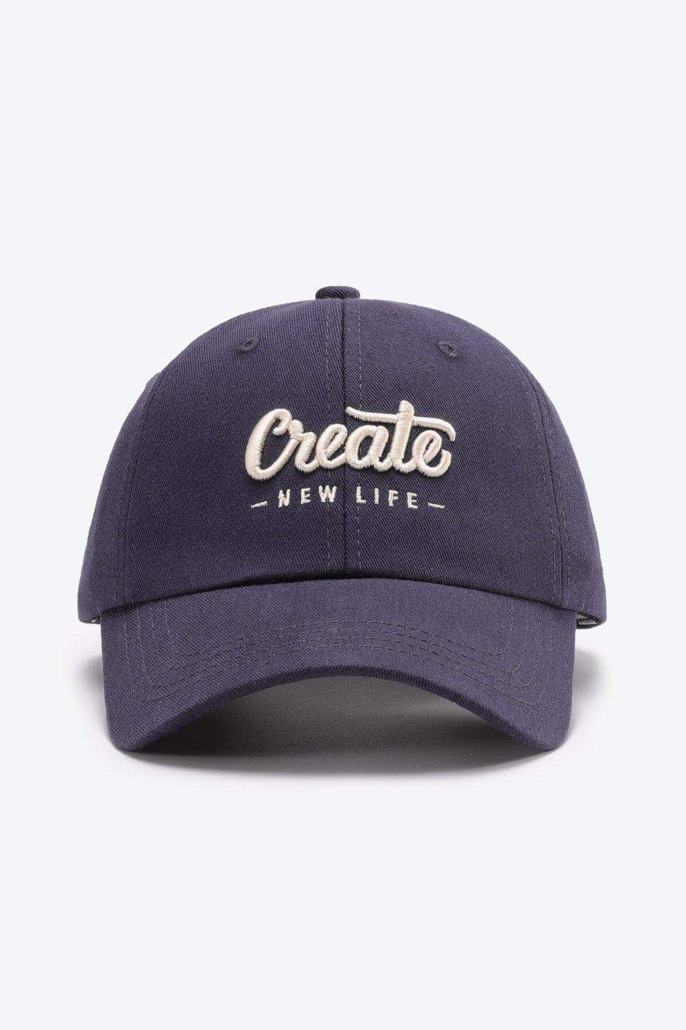 CREATE NEW LIFE Adjustable Cotton Baseball Cap - Trendsi - Flyclothing LLC