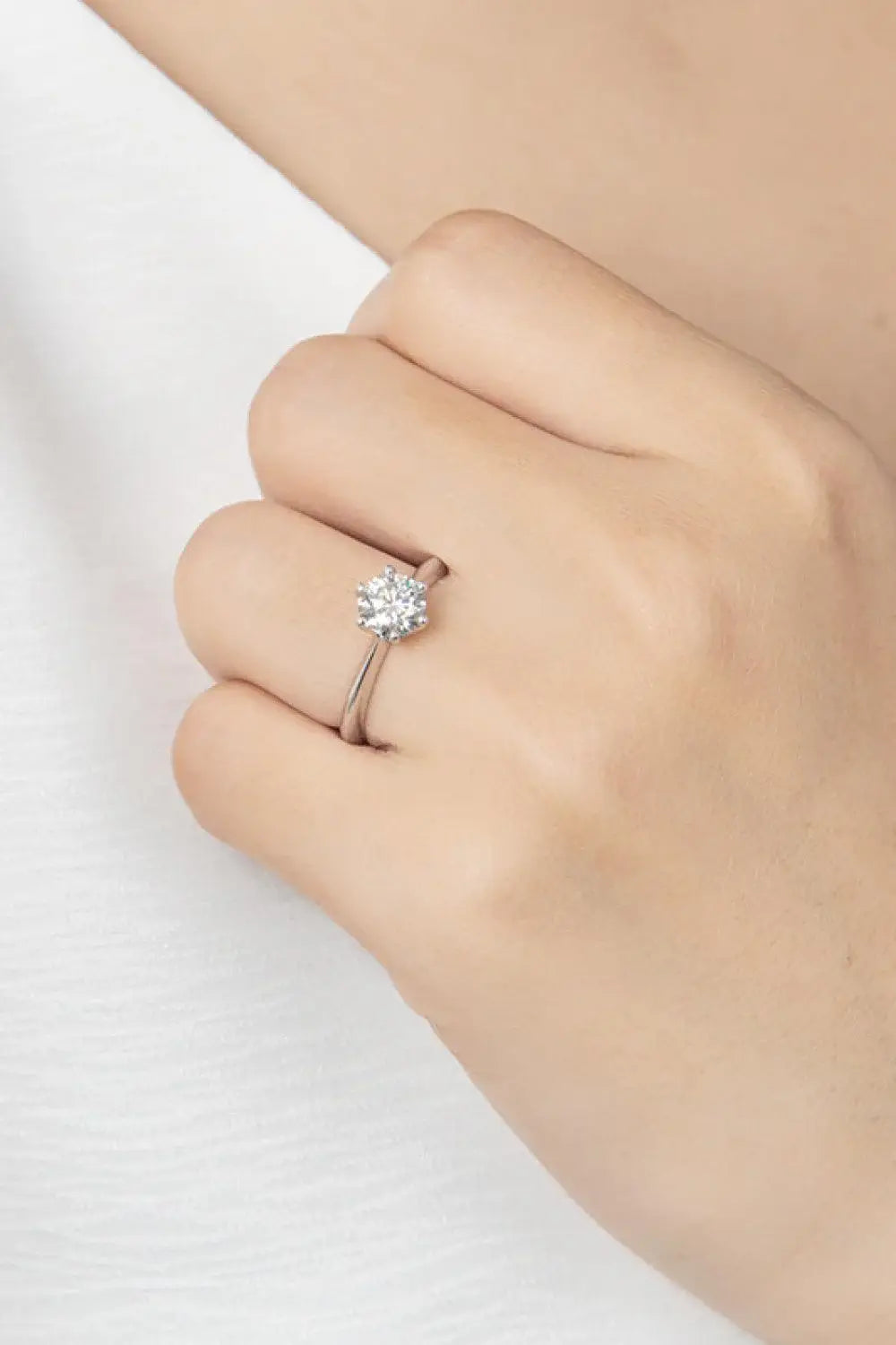 Wonderful Life 1 Carat Moissanite Platinum-Plated Ring - Trendsi - Flyclothing LLC