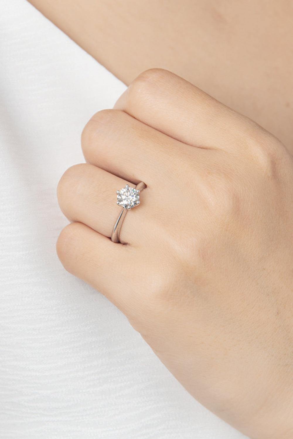 Wonderful Life 1 Carat Moissanite Platinum-Plated Ring - Flyclothing LLC