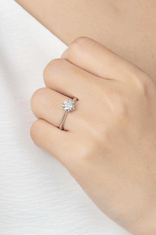 Wonderful Life 1 Carat Moissanite Platinum-Plated Ring - Trendsi - Flyclothing LLC