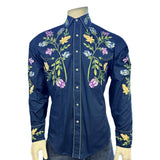 Rockmount Clothing Men's Vintage Navy Floral Embroidered Western Shirt - Rockmount Clothing