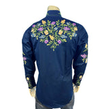 Rockmount Clothing Men's Vintage Navy Floral Embroidered Western Shirt - Rockmount Clothing