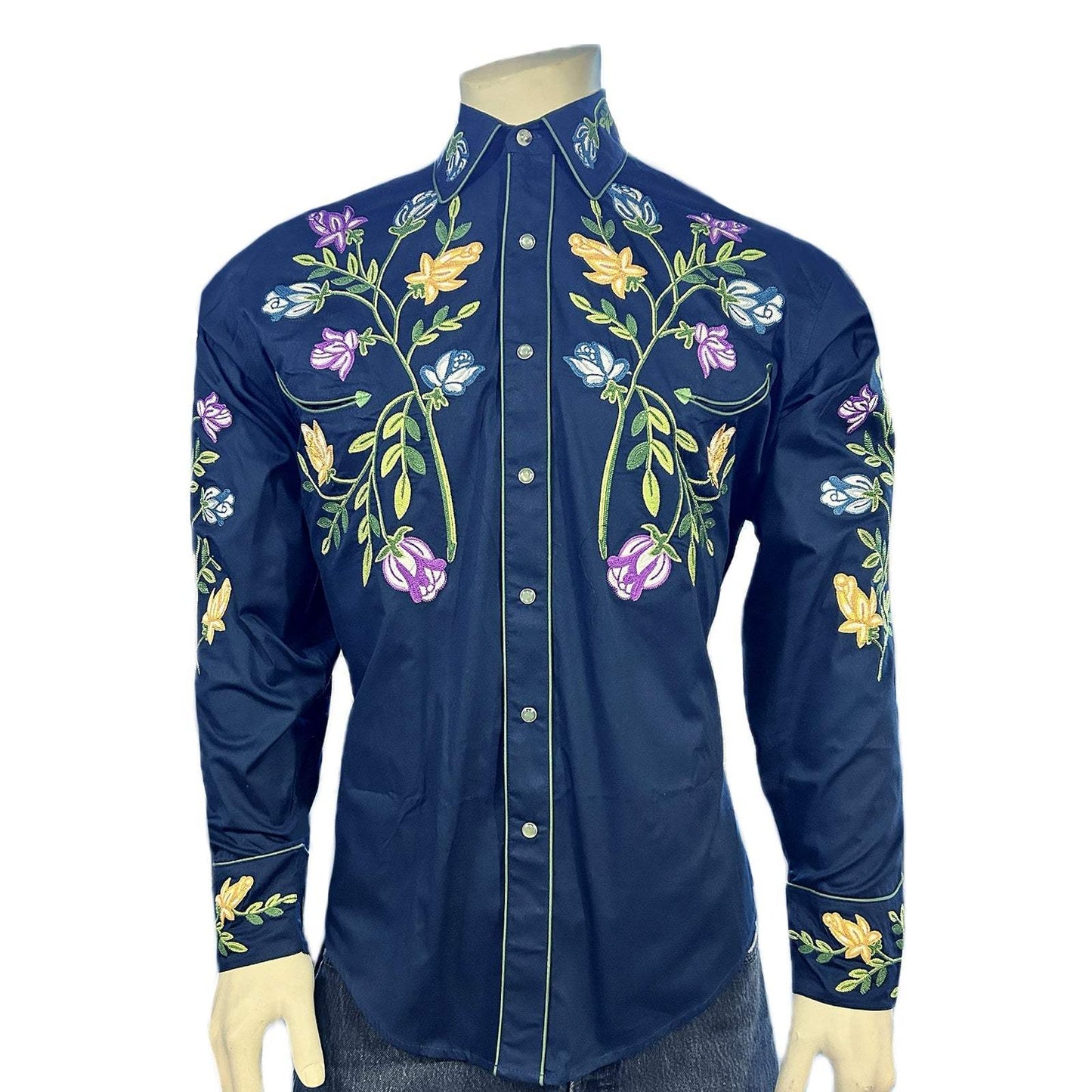 Rockmount Clothing Kid's Vintage Navy Floral Embroidered Western Shirt - Rockmount Clothing - Flyclothing LLC