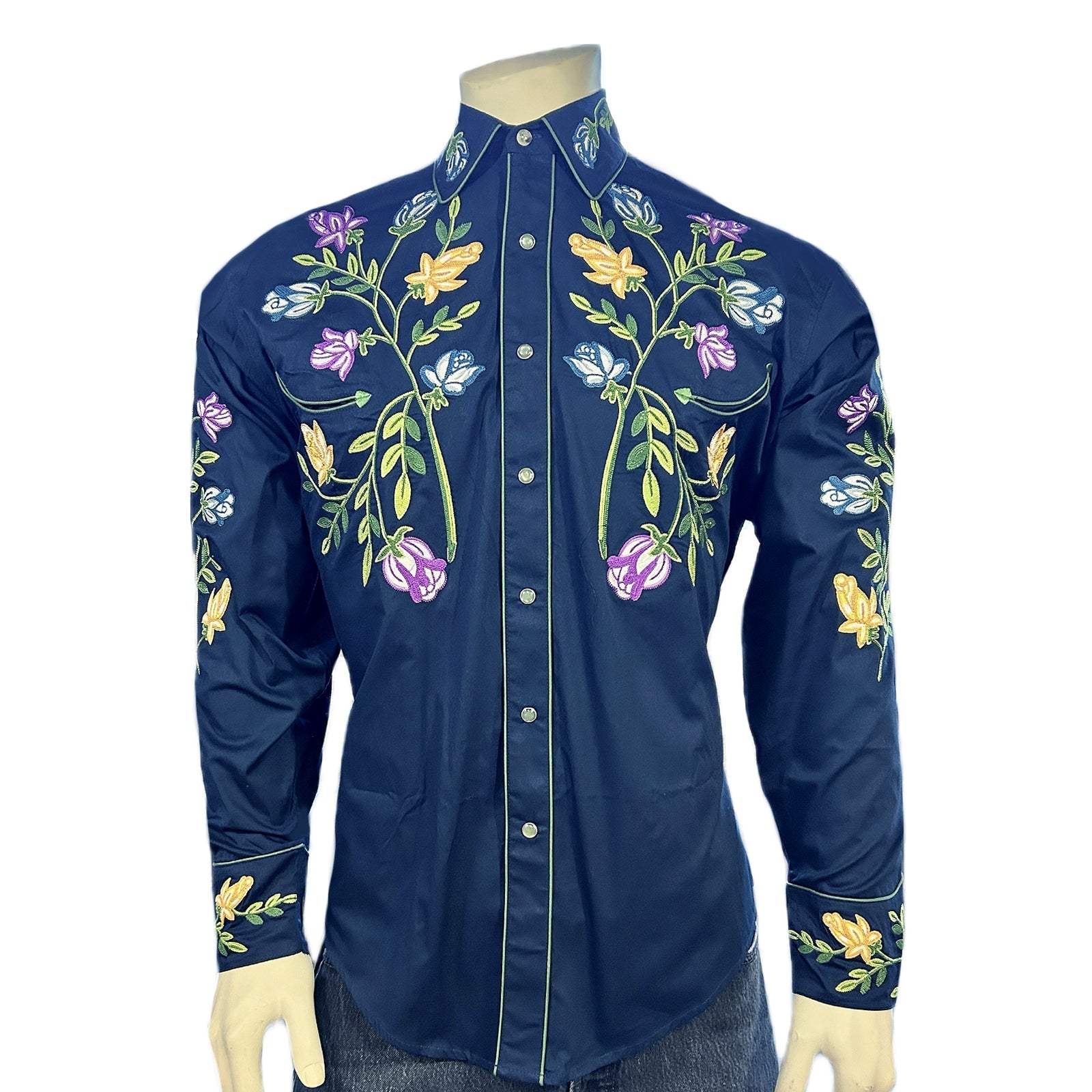 Rockmount Clothing Kid's Vintage Navy Floral Embroidered Western Shirt - Rockmount Clothing - Flyclothing LLC