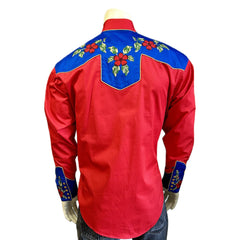 Rockmount Clothing Men's Vintage 2-Tone Floral Embroidered Western Shirt