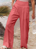 Full Size Smocked Waist Wide Leg Pants - Trendsi - Flyclothing LLC