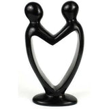 Handcrafted Soapstone Lover's Heart Sculpture in Black - Smolart - Smolart