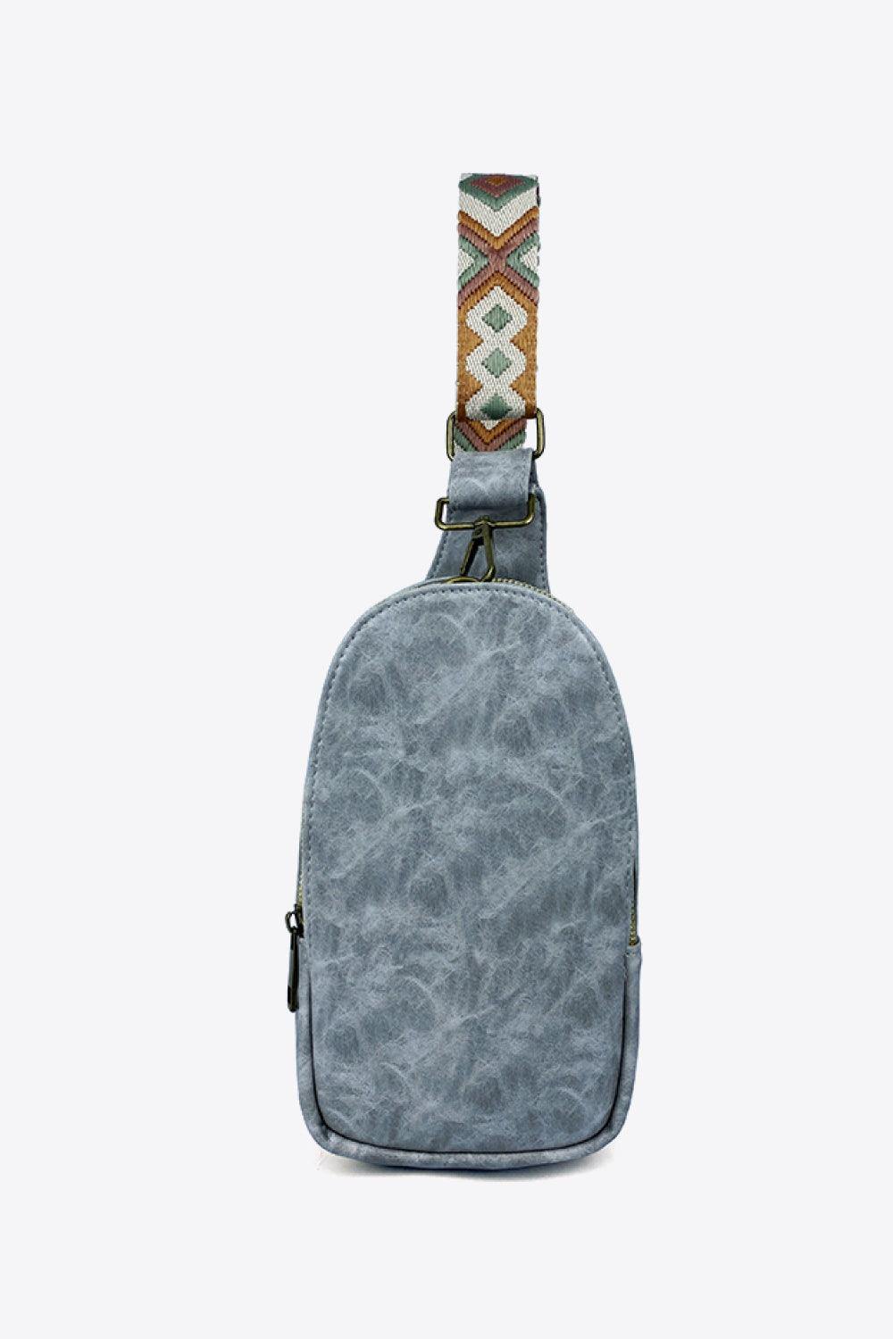 Adjustable Strap PU Leather Sling Bag - Flyclothing LLC