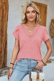 V-Neck Petal Sleeve T-Shirt - Trendsi - Flyclothing LLC