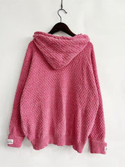 Drawstring Long Sleeve  Hooded Sweater - Trendsi