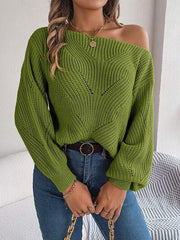 Openwork Long Sleeve Sweater - Trendsi