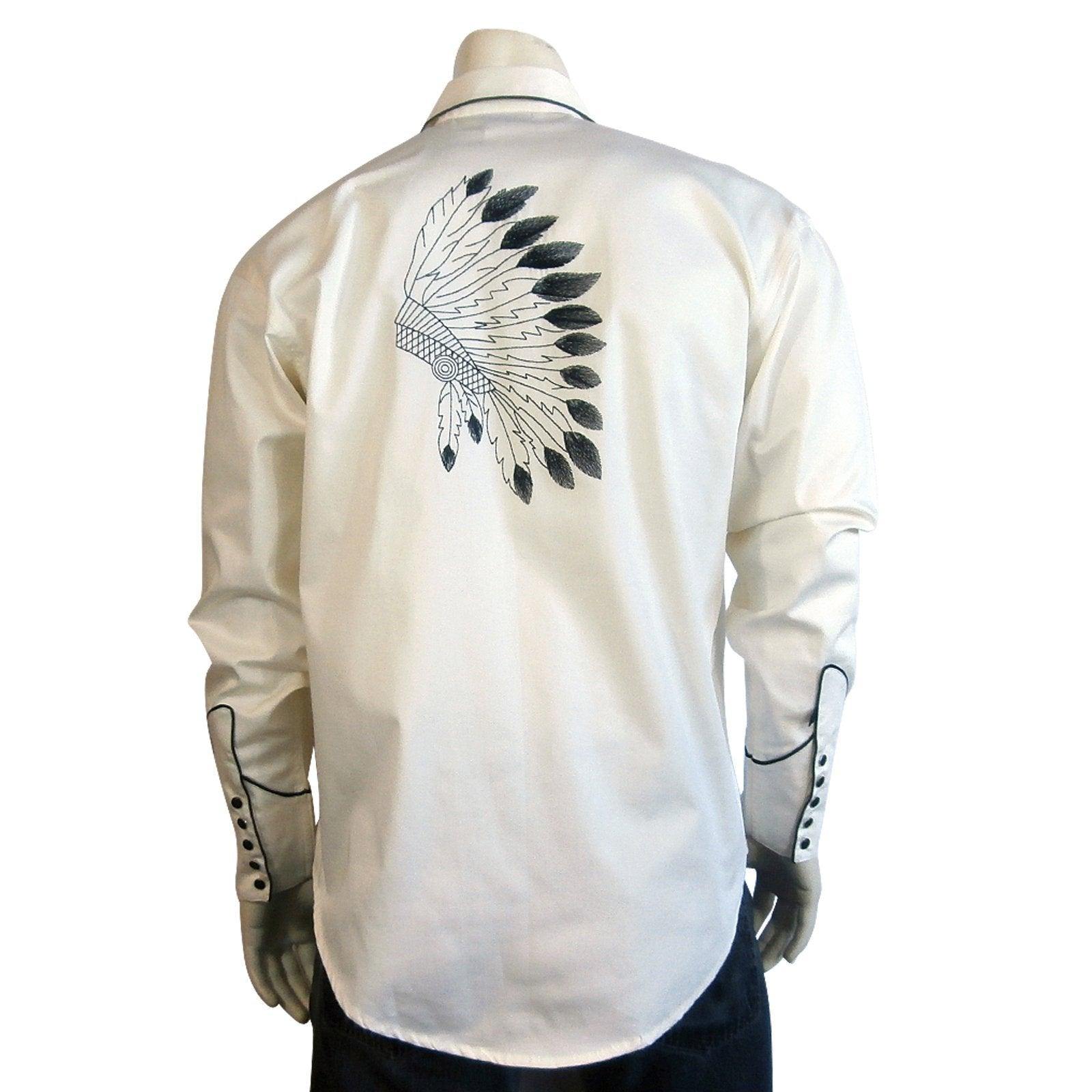 Rockmount Clothing Mens Vintage Gabardine Warbonnet Bolero Western Shirt - Flyclothing LLC