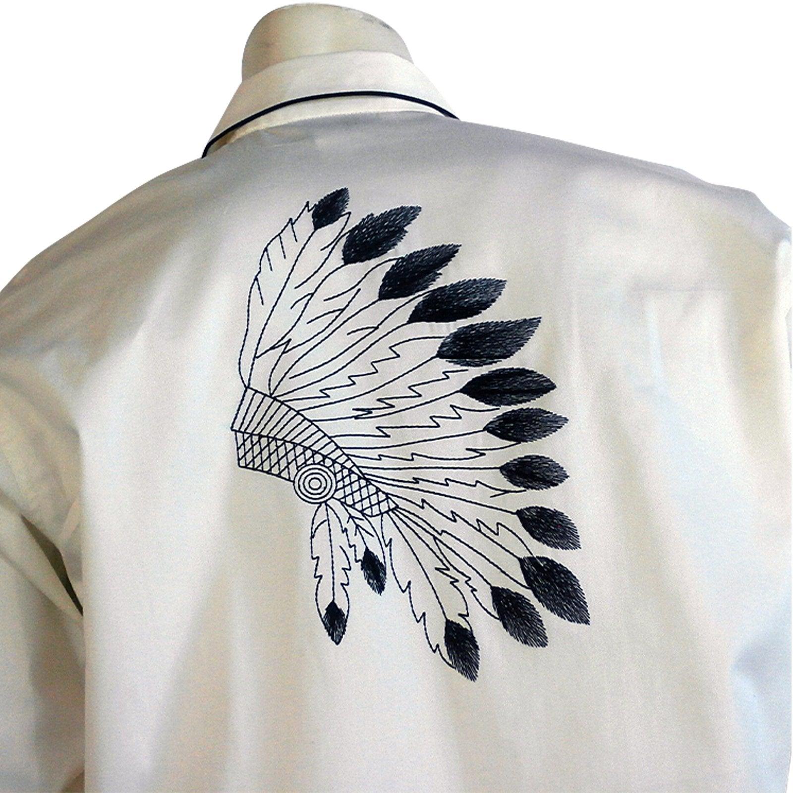 Rockmount Clothing Mens Vintage Gabardine Warbonnet Bolero Western Shirt - Flyclothing LLC