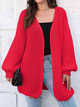 Open Front Dropped Shoulder Longline Cardigan - Trendsi - Flyclothing LLC
