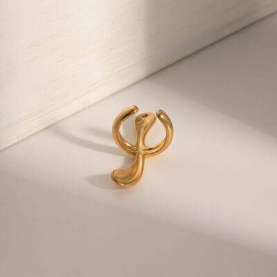18K Gold-Plated Stainless Steel Cuff Earrings - Trendsi - Flyclothing LLC
