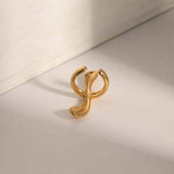 18K Gold-Plated Stainless Steel Cuff Earrings - Trendsi - Flyclothing LLC