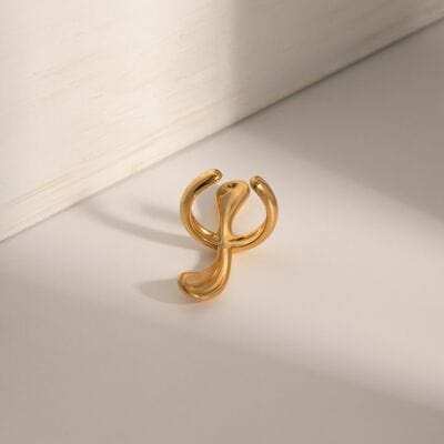 18K Gold-Plated Stainless Steel Cuff Earrings - Trendsi - Flyclothing LLC