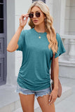 Round Neck Flutter Sleeve T-Shirt - Trendsi - Flyclothing LLC