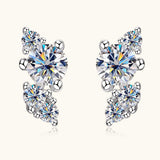 925 Sterling Silver Moissanite Stud Earrings - Trendsi - Flyclothing LLC