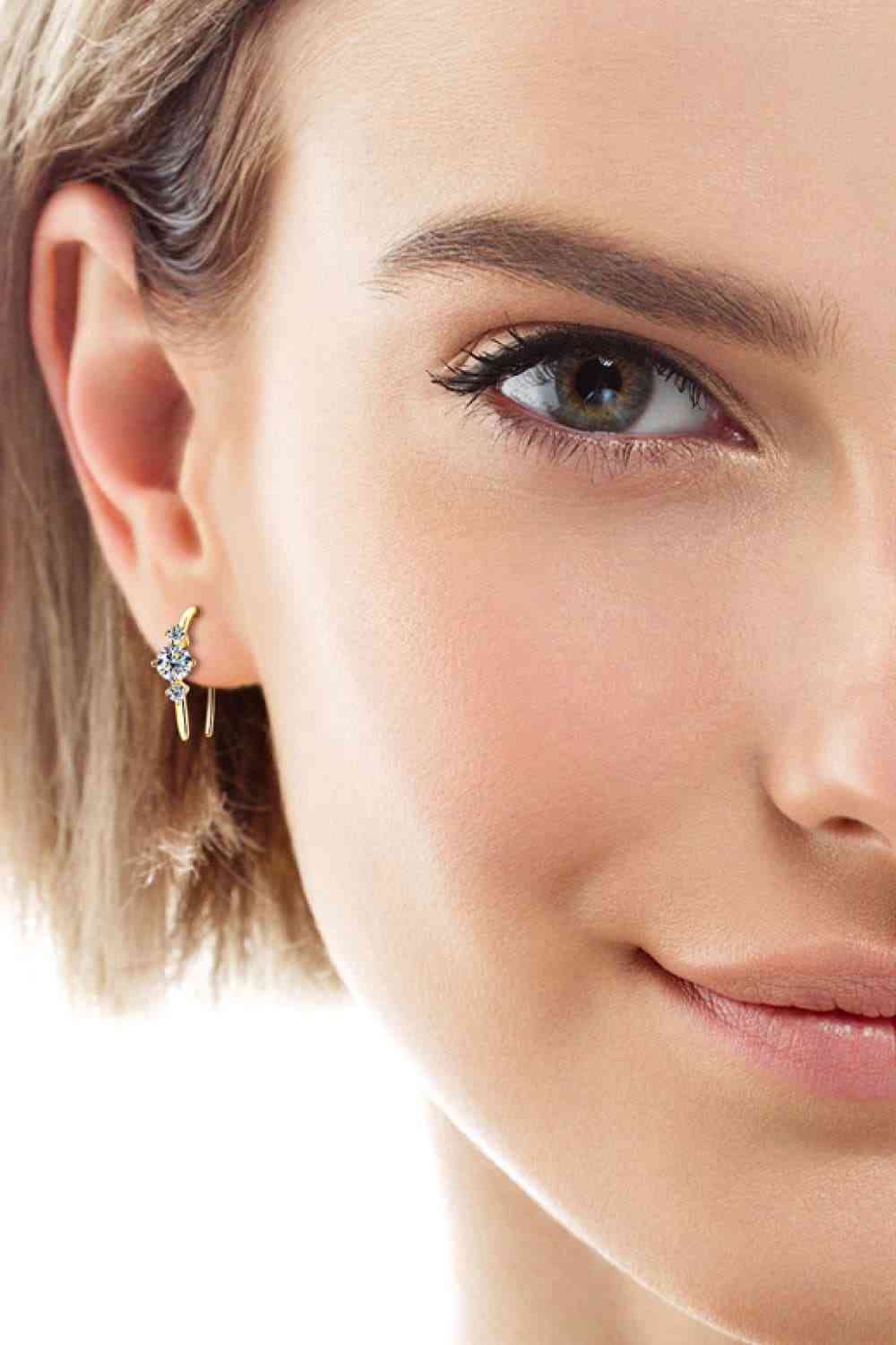 Moissanite 925 Sterling Silver Earrings - Trendsi - Flyclothing LLC