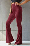 Ribbed High Waist Flare Pants - Trendsi - Flyclothing LLC