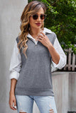 Quarter-Zip Ribbed Sweater Vest - Trendsi - Flyclothing LLC