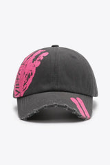 VIBRA Graphic Distressed Adjustable Baseball Cap - Trendsi - Flyclothing LLC