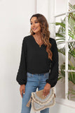 Swiss Dot Balloon Sleeve Blouse - Trendsi - Flyclothing LLC