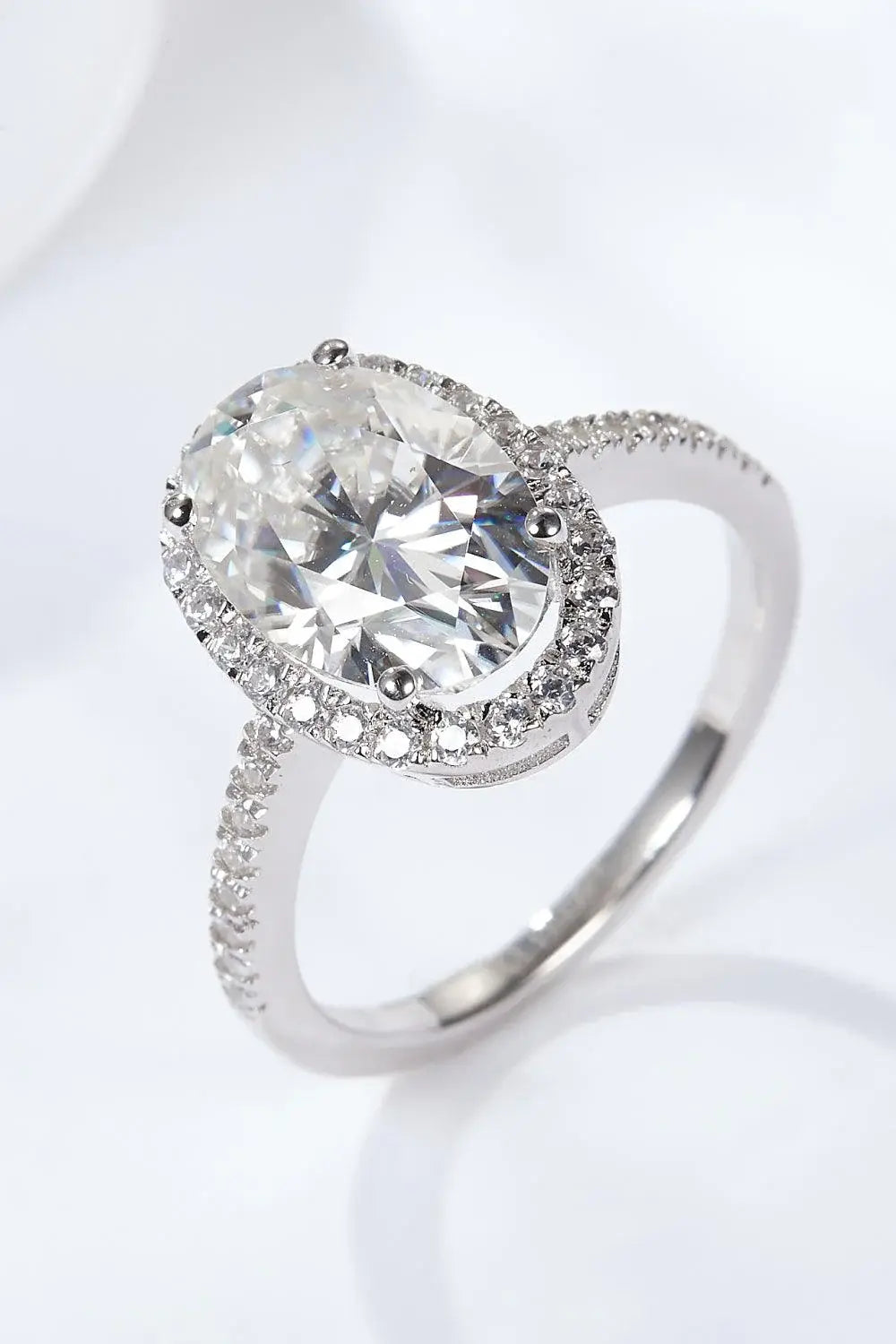 4.5 Carat Moissanite Halo Ring - Trendsi - Flyclothing LLC