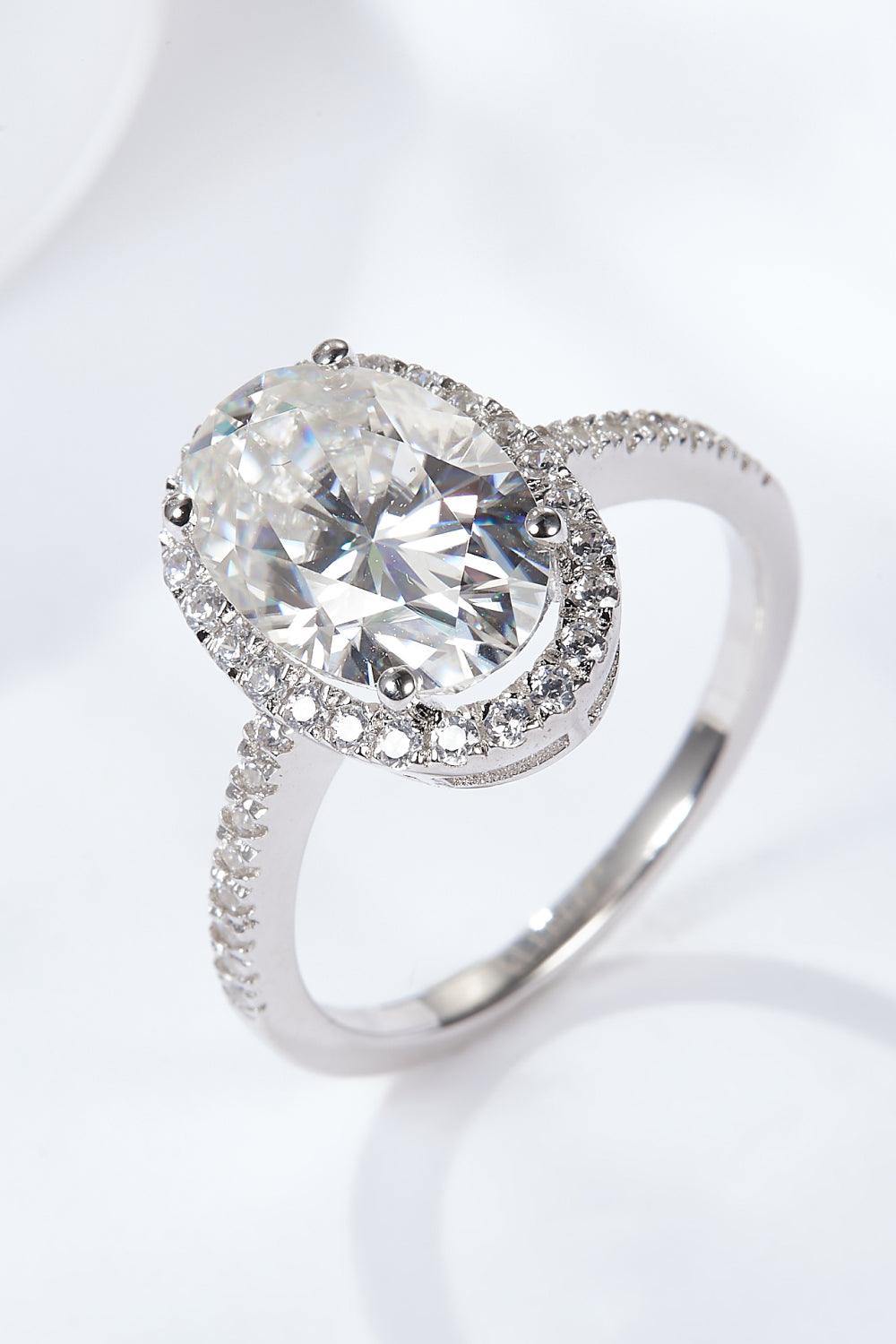 4.5 Carat Moissanite Halo Ring - Trendsi