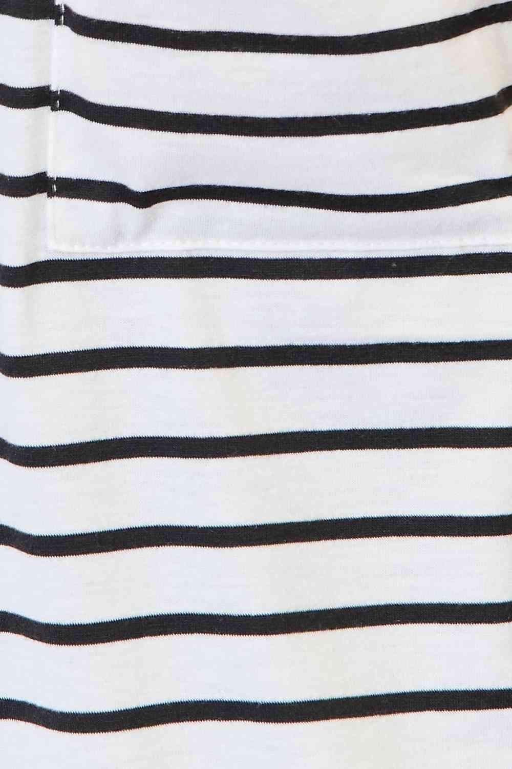 Double Take Striped Open Front Longline Cardigan - Trendsi - Flyclothing LLC
