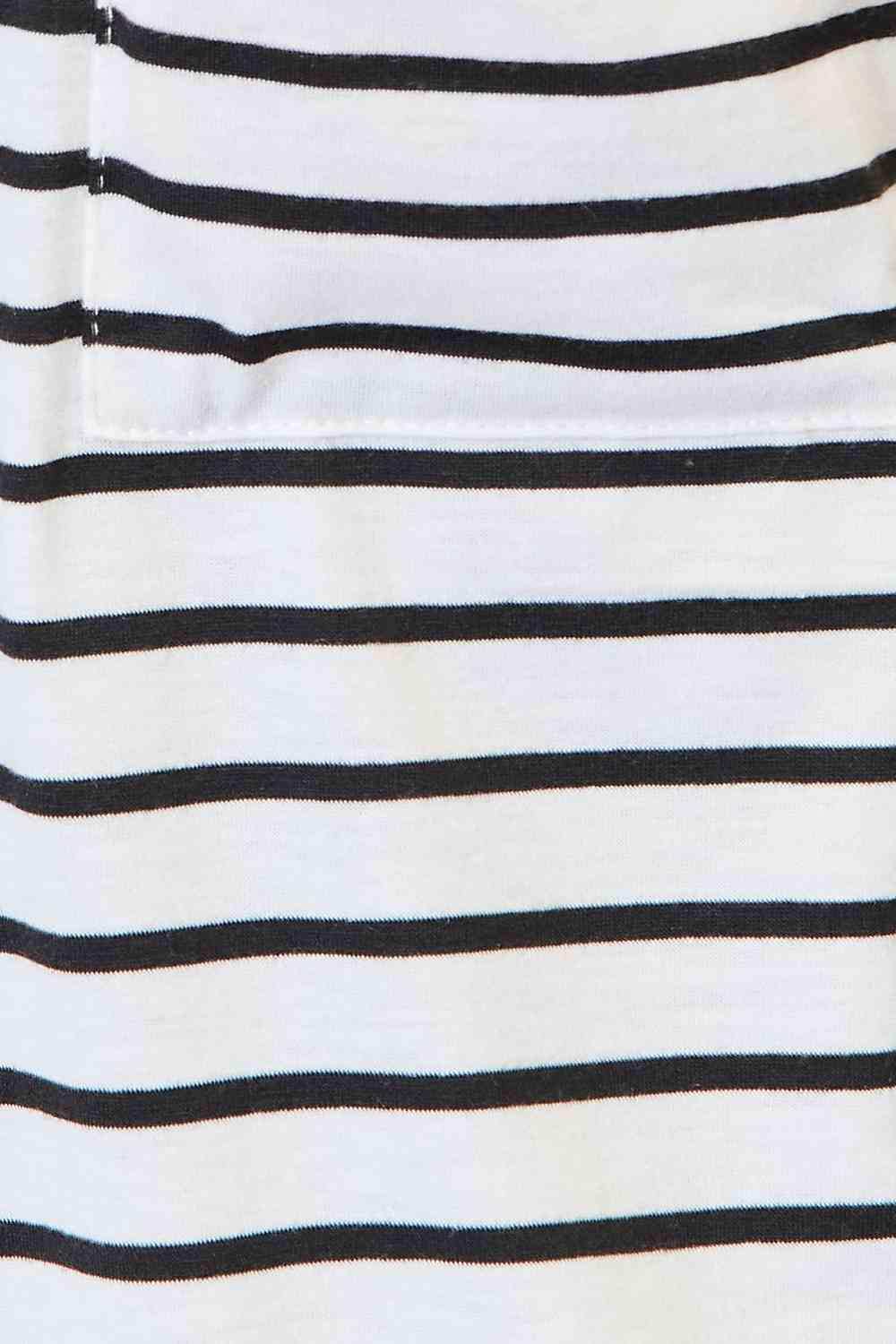 Double Take Striped Open Front Longline Cardigan - Trendsi - Flyclothing LLC