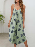 Botanical Print Spaghetti Strap Scoop Neck Jumpsuit - Trendsi - Flyclothing LLC