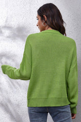 Flower Graphic Drop Shoulder Sweater - Trendsi
