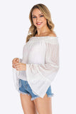 Swiss Dot Off-Shoulder Blouse - Trendsi - Flyclothing LLC