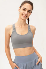 Scoop Neck Long Sports Bra - Trendsi - Flyclothing LLC