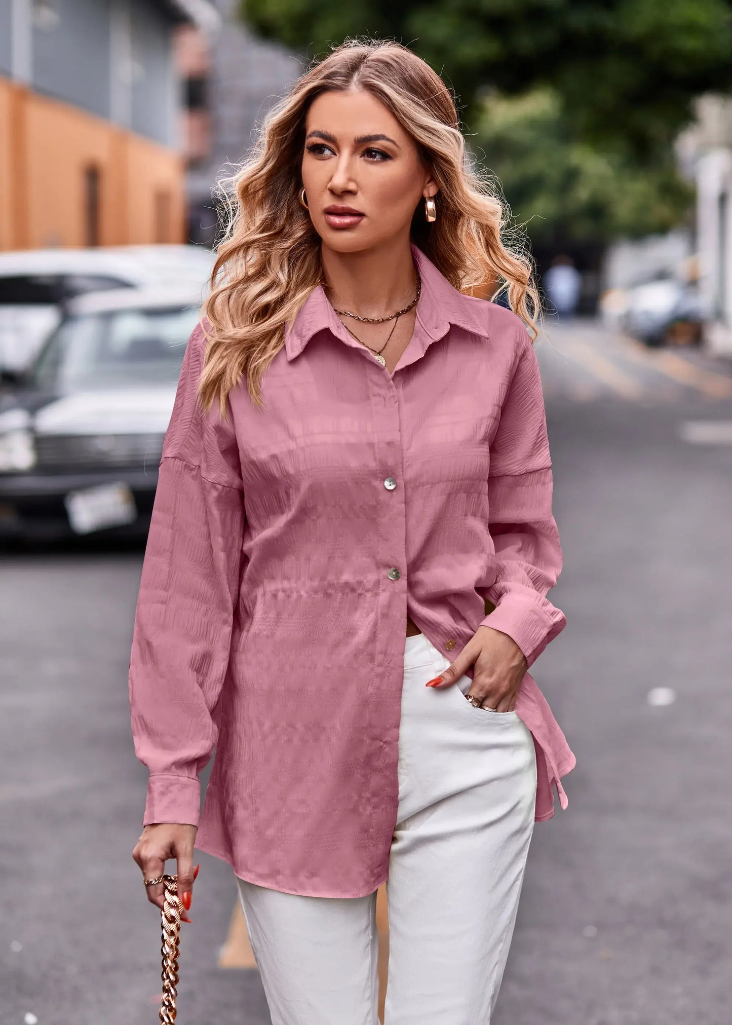 Dropped Shoulder Longline Shirt - Trendsi - Flyclothing LLC