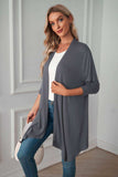 Open Front Long Sleeve Cardigan - Trendsi - Flyclothing LLC
