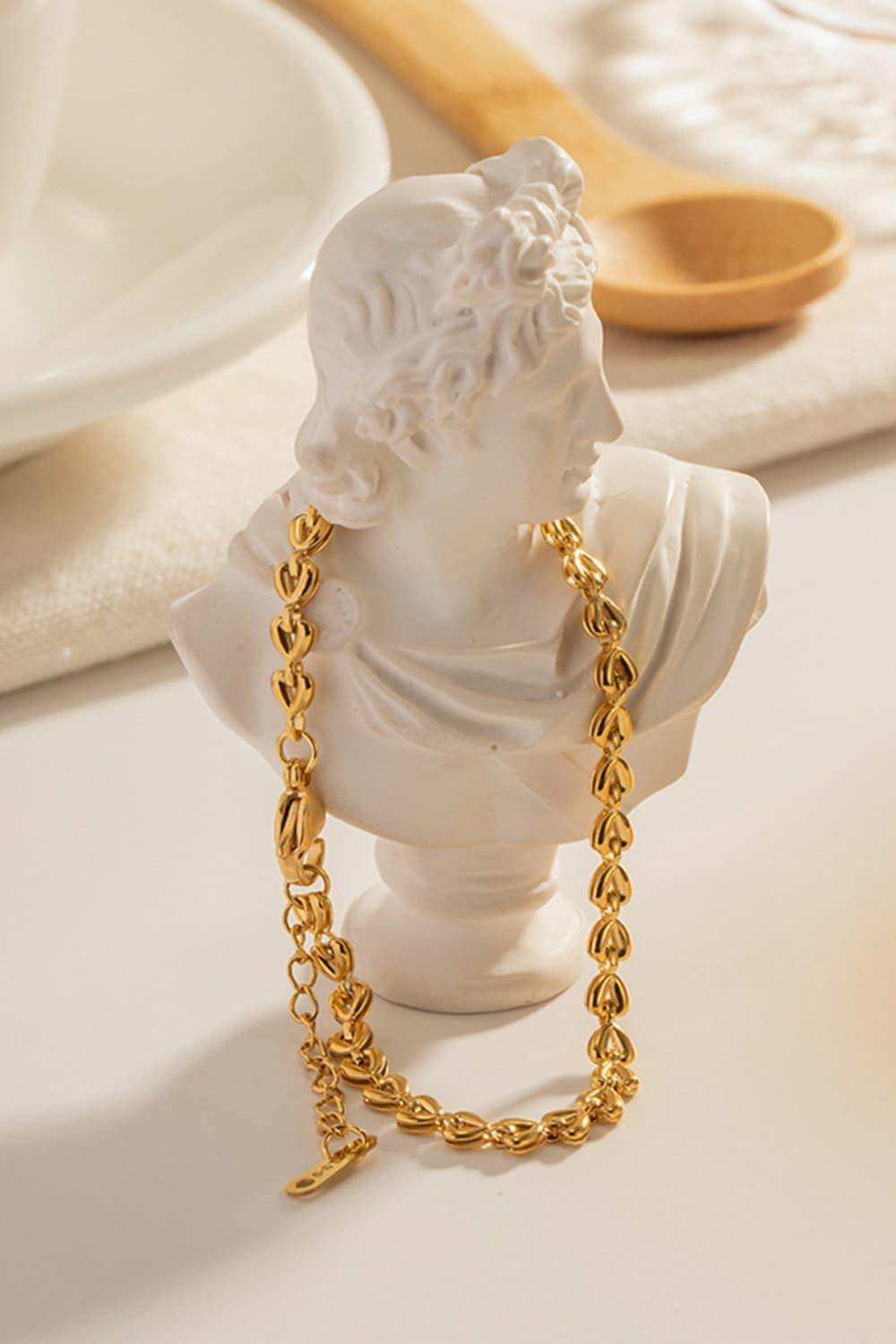 Heart Chain Lobster Clasp Bracelet - Trendsi - Flyclothing LLC