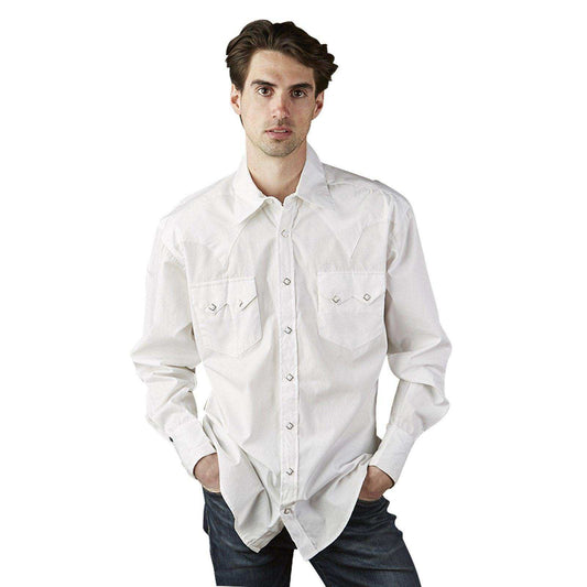 Rockmount Ranch Wear Mens Classic Pima Cotton White Western Shirt - Rockmount Clothing - Flyclothing LLC