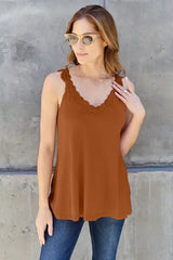 Basic Bae Full Size Lace Detail V-Neck Cutout Cami - Trendsi - Flyclothing LLC