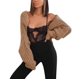 Long Sleeve Knit Bolero - Trendsi - Flyclothing LLC