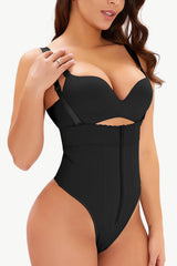 Full Size Adjustable Strap Zip-Up Shaping Bodysuit - Trendsi
